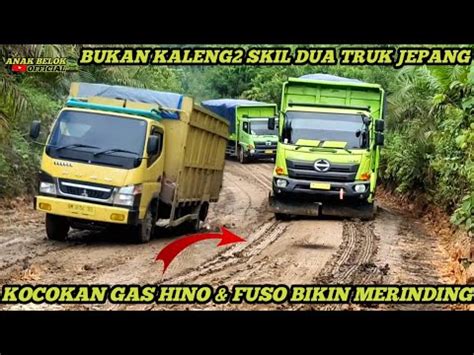 Luar Biasa Skill Sopir Senior Dua Truk Jepang Hino Dan Truk Fuso