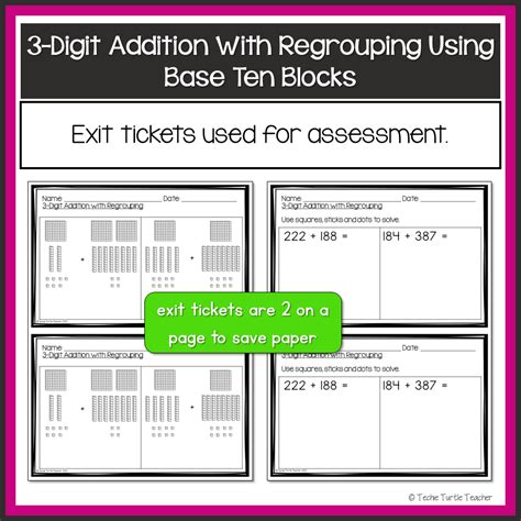 3 Digit Addition With Regrouping Using Base Ten Blocks Made By Teachers