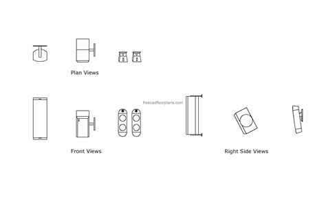 Wall Speakers Planelevations Autocad Block Free Cad Floor Plans