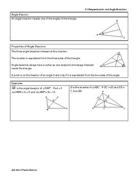 Perpendicular And Angle Bisectors Lesson By Mrs E Teaches Math Tpt