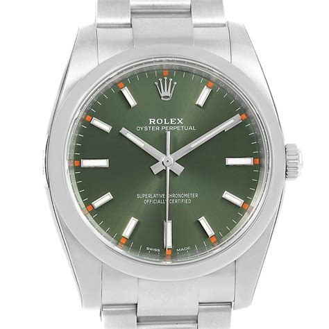 Rolex Air King 34mm Olive Green Dial Mens Watch 114200 Unworn ...