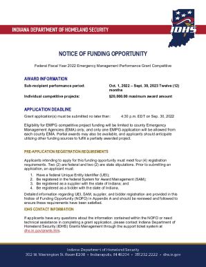 Fillable Online NOTICE OF FUNDING OPPORTUNITY Fax Email Print PdfFiller