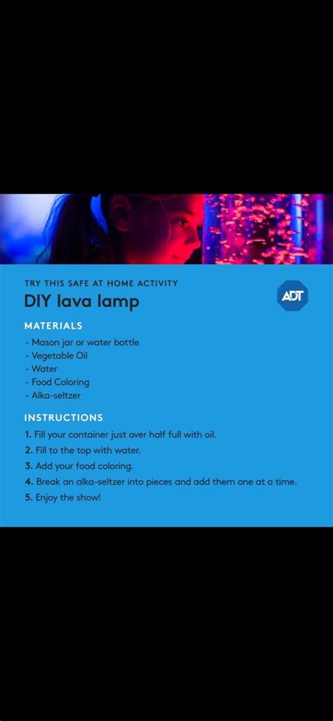 DIY Lava Lamp Lava Lamp Diy Kid Experiments Oil Water