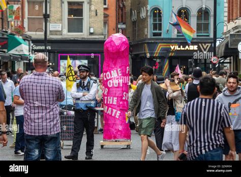 London England UK Th June A Giant Pink Dildo Is Seen Erected During A Rainbow