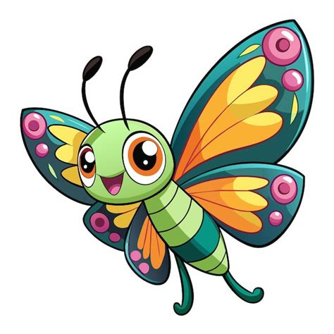 Premium Vector A Colorful Butterfly With A Yellow And Green Wings And