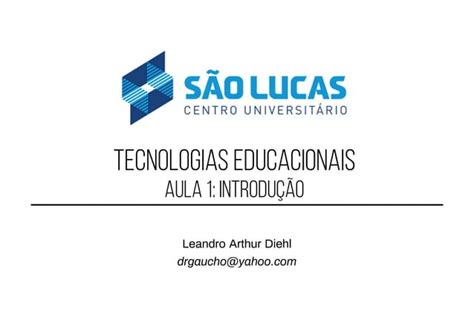 Tecnologias Educacionais Aula Introdu O Ppt