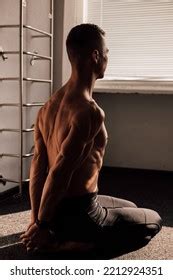 Man Naked Torso Sits On Floor Stock Photo 2212924351 Shutterstock