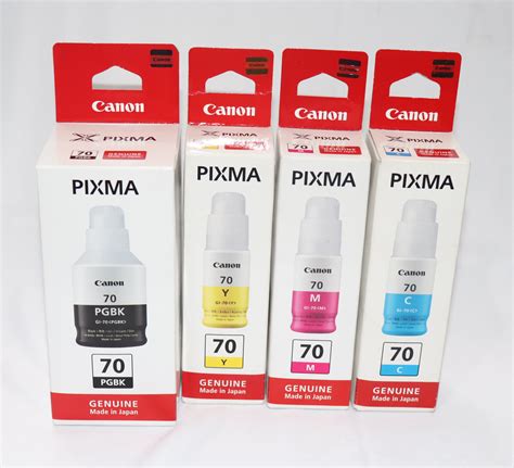 Canon GI 70 B M C Y Original Ink Bottle Set For G5070 G6070 GM2070