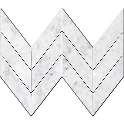 Bianco Carrara 1 7 8 X 6 7 8 Polished Midi Chevron Mosaic Pera Tile