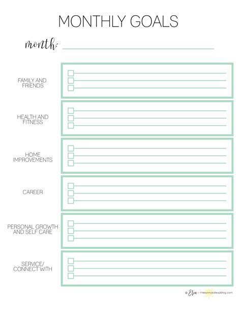 Goals Habits Plan Ahead Printables The Sunny Side Up Blog