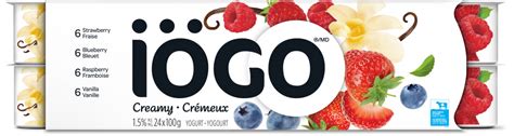 Crémeux Vanille Framboise Fraise Bleuet 24x100g IÖGO