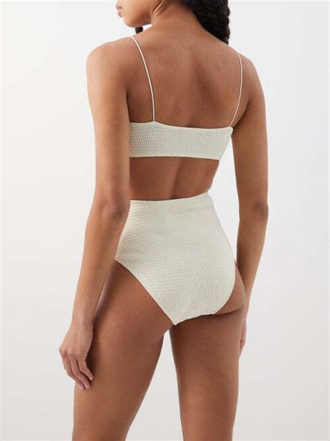 Buy TOTÊME High rise Smocked Bikini Briefs Cream At 50 Off