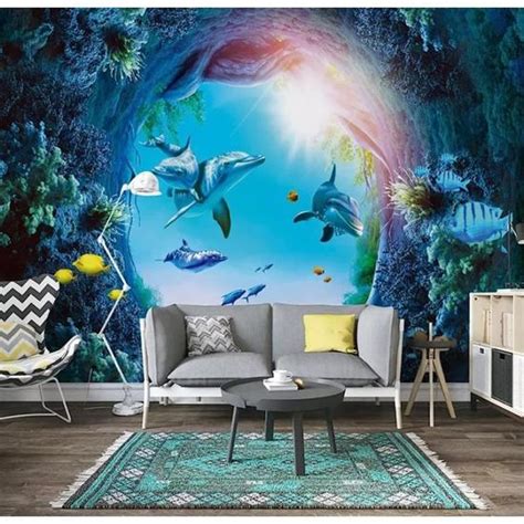 Peint Mural D Poissons R Cifs Dauphins Murale Papier Peint Grand