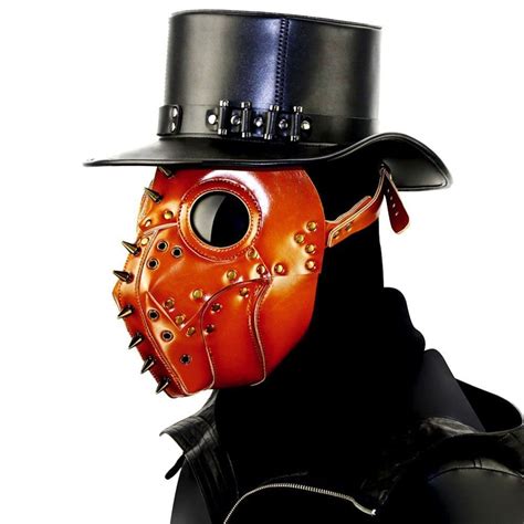 Halloween Devil Ghost Face Mask Leather Grimace Cosplay Steampunk ...