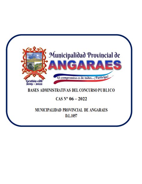 Bases Del Proceso De Convocatoria Cas N Mpal Campa As