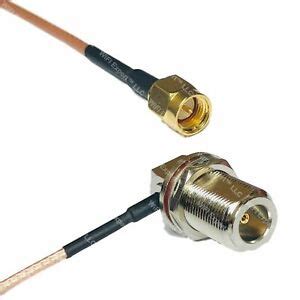 RG188 SMA MALE To N FEMALE RIGHT ANGLE BULKHEAD Coaxial RF Pigtail