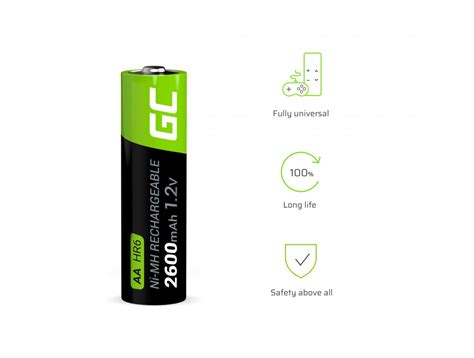 Green Cell Laddningsbara AA Batterier 2600mAh 1 2V 4 Pack