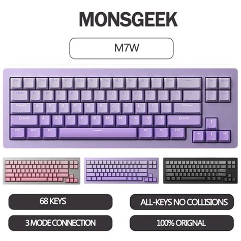 AKKO Monsgeek M7W 68 Keys Mechanical Keyboard 3 Mode Bluetooth Wireless Custom RGB Hot Swap