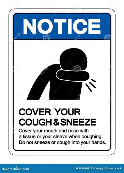 Cover Your Cough And Sneeze Symbol Vector Illustration Isolated On