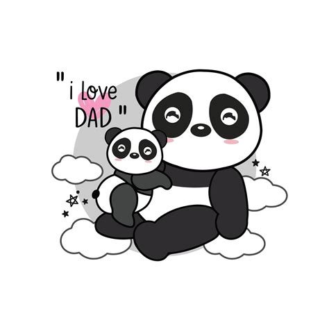 Father's day card with Panda. 2303219 Vector Art at Vecteezy