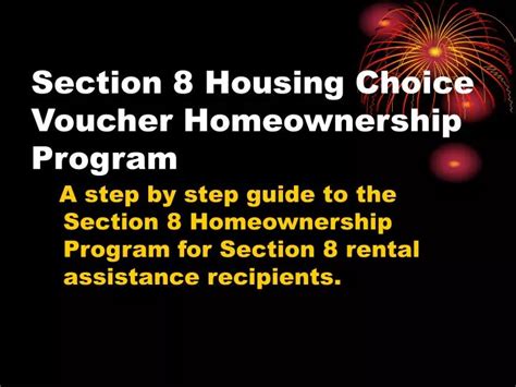 PPT Section 8 Housing Choice Voucher Homeownership Program PowerPoint