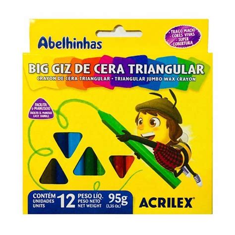 Giz De Cera Acrilex Big Triangular C Cores Livraria D Pedro