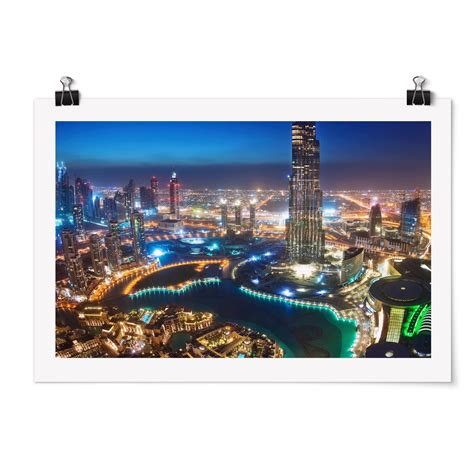 Dubai Marina Poster Im Querformat Bilderwelten In Black