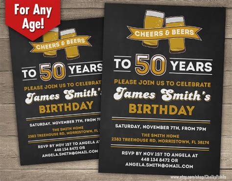 50th Birthday Invitation Templates Free Printable