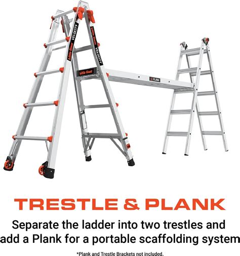 Little Giant Ladder Systems Velocity With Wheels M17 17 Ft Multi Position Ladder Ratchetâ