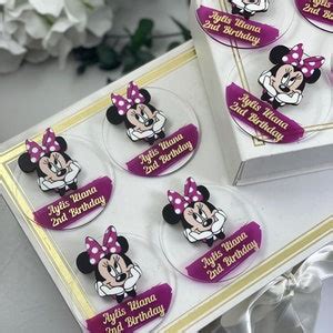 Uv Printed Acrylic Minnie Mouse Magnet Minnie Mouse 1st Birthday Gift