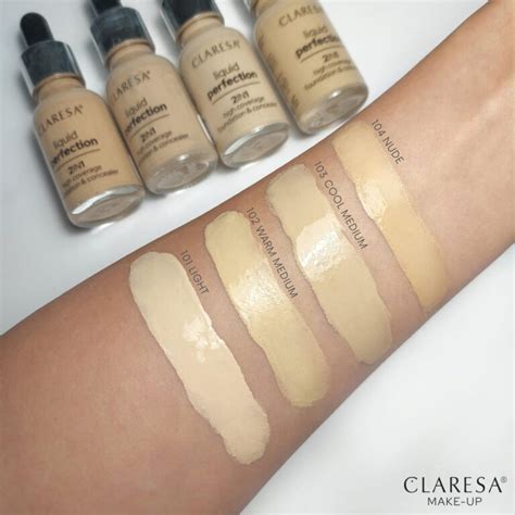 CLARESA 2W1 Korektor i podkład kryjący LIQUID PERFECTION 104 NUDE 18g SugarPowder pl