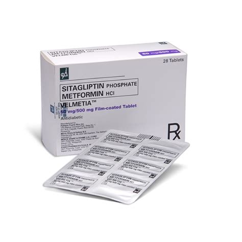 Velmetia Sitagliptin Phosphate Metformin 50mg 500mg 1 Tablet [prescription Required