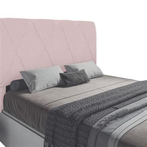 Cabeceira Cama Box Estofada Queen Mega 160 Cm Suede Rosa Fdecor