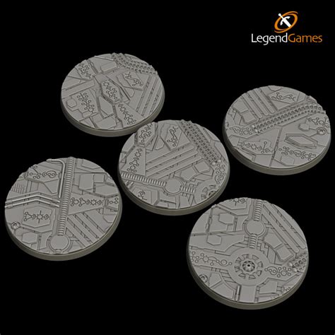 3d Printable Legendgames Necron 65mm Bases Round X5 By Legend Games