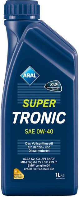 Моторное масло Aral SuperTronic SAE 0W-40 (ACEA C2/C3), 1 л (14F77C ...