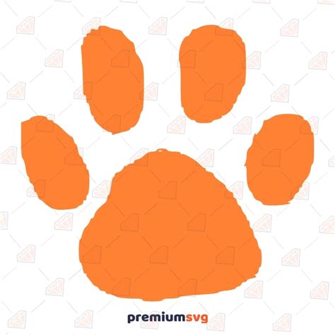 Tiger Paw SVG Cut Files, Tiger Footprint Clipart Instant Download ...