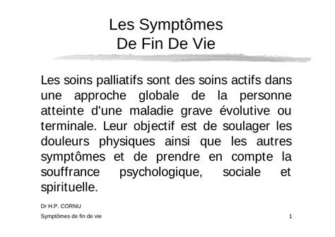 Pdf Les Sympt Mes De Fin De Vie Chups Jussieu Fr Dr H P Cornu