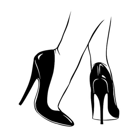 Premium Vector Female Legs With High Heels Shoes Hand Drawn Sketch