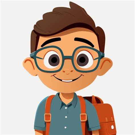 premium vector simple student character vector illustration cartoon