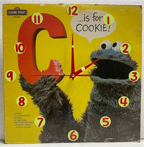 Sesame Street C is for Cookie Up-cycled Vinyl Record Up-cycled Wall ...