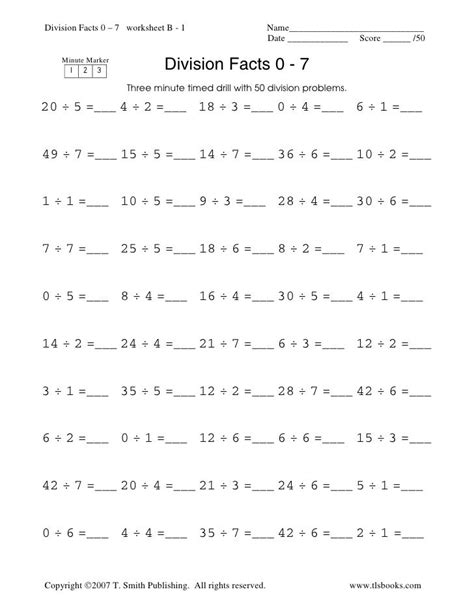 Division Fluency Worksheets Pdf