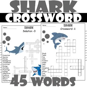 SHARK Crossword Puzzle , All about SHARK Crossword Activities by Store