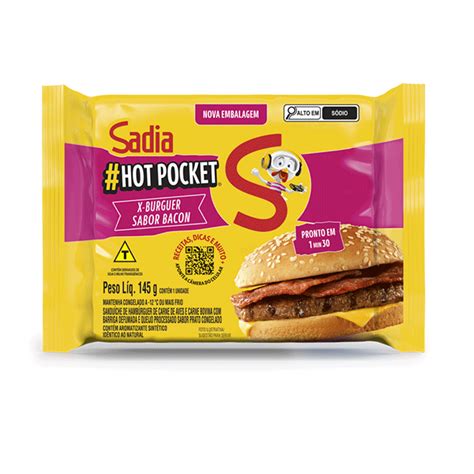 Sanduíche Congelado X Burguer Bacon Sadia Hot Pocket Pacote 145g BIG BOX Lago Norte CA 1