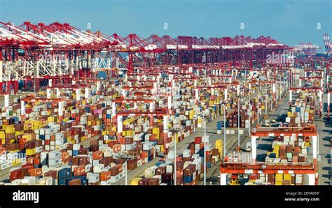 Aerial Photo Shows A View Of The Yangshan Port In Shanghai China Th