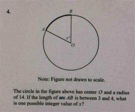 4 Note Figure Not Drawn To Scale The Circle In The Figure Above Has