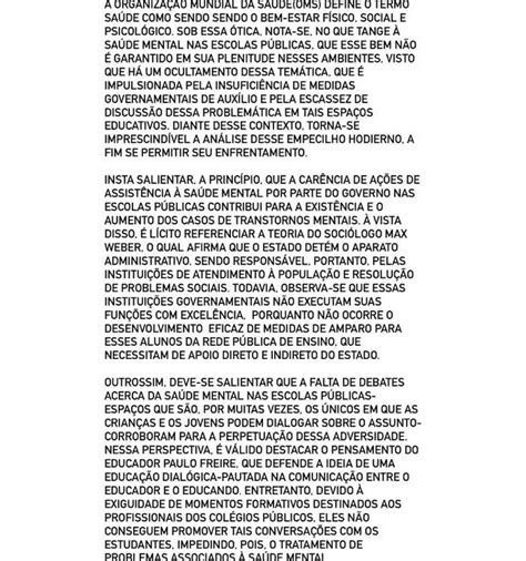 Redação Tema Saude Mental Nas Escolas Publicas Aposte confiança e