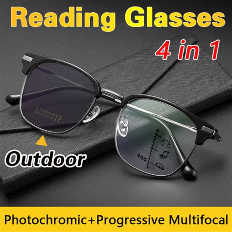 Photochromic Progressive Multifocal Reading Glasses To