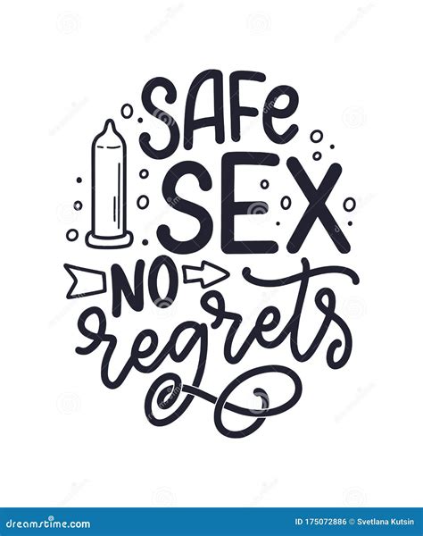 Safe Sex Slogan Great Design For Any Purposes Lettering For World Aids Day Design Stock