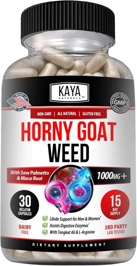 Amazon Kaya Naturals Horny Goat Weed For Men And Women Mg