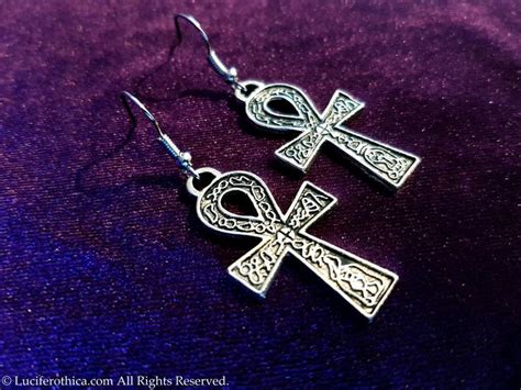 Double Sided Ankh Earrings Occult Order Goth Gothic Dracula Vampyre